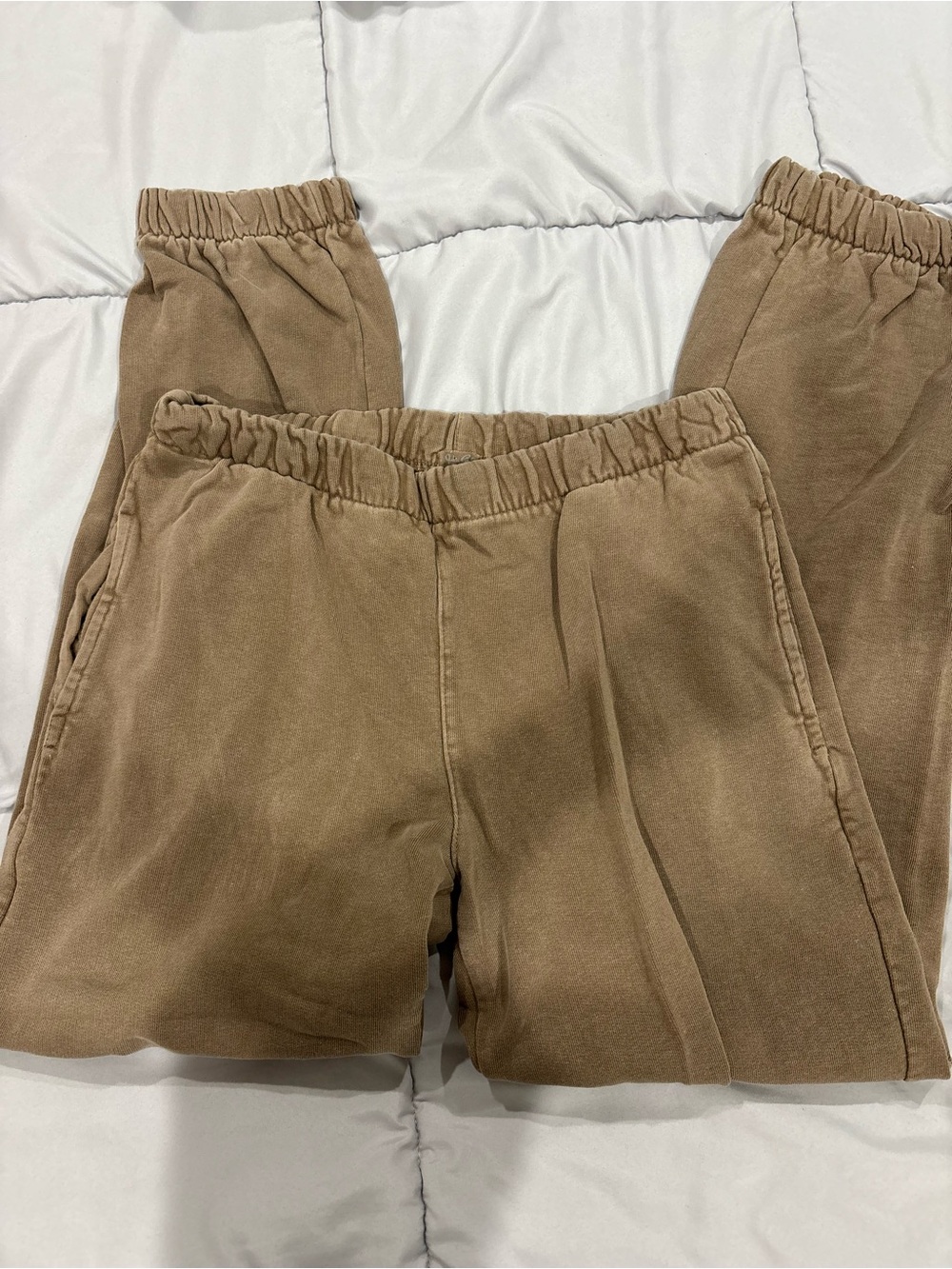 Brandy Melville Tan Elastic-Waist Sweatpants